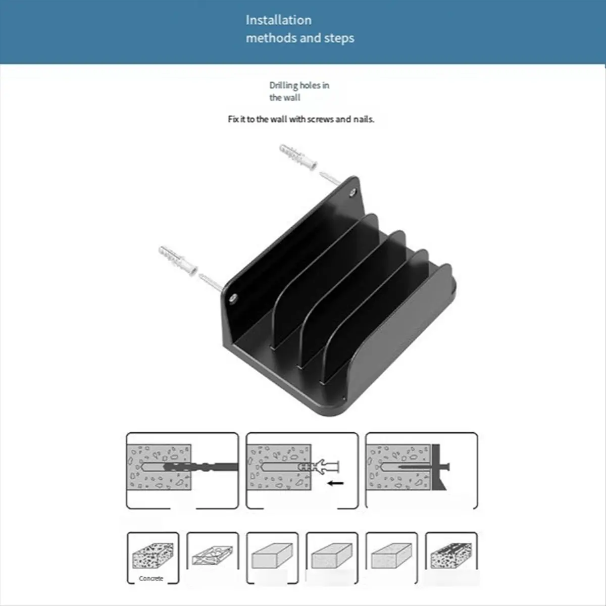 【a60i】-suporte-de-parede-para-tablet-celular-suporte-de-carregamento-preto