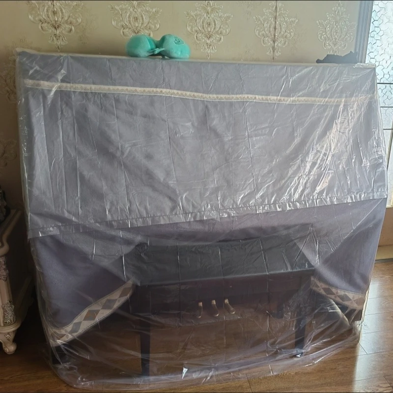 غطاء غبار البيانو، كيس تخزين بلاستيكي، مقاوم للماء، للتحريك، التعبئة، مادة البولي ايثيلين السميكة، 225 سم * 245 سم #5