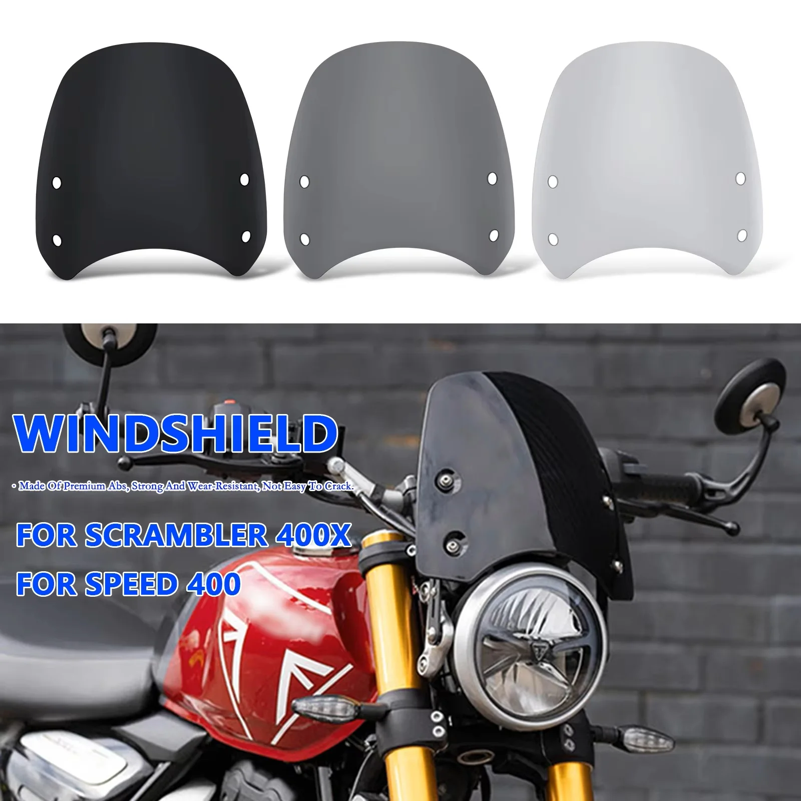

Motorcycle Windshield For Scrambler 400X Scrambler400X Speed ​​400 Speed400 2025 Airflow Deflector Headlight Fairing Windshield