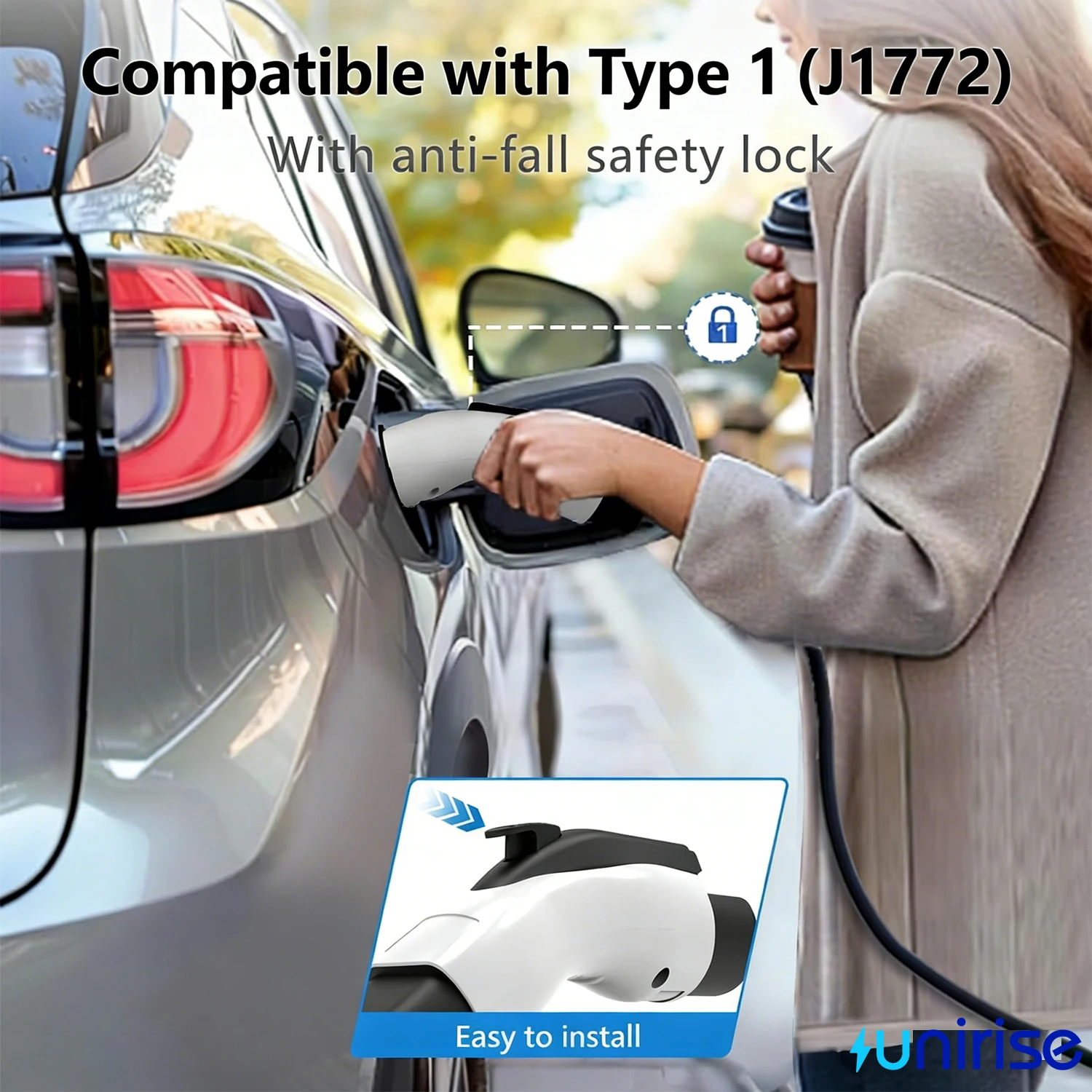 UNIRISE EV Adapter Type2 to GBT 32A EVSE tesla to Gb/t Charging Convertor Type1 To GB/T Charger For China Electric car Connector