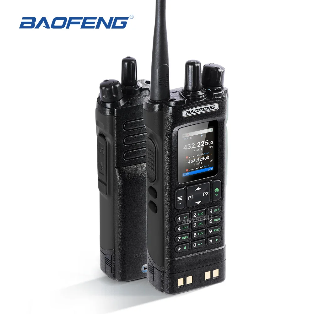 Baofeng UV32 أسود GPS 10W متعدد الموجات تردد نسخ لاسلكي لبرمجة بلوتوث طويلة المدى هام راديو اتجاهين