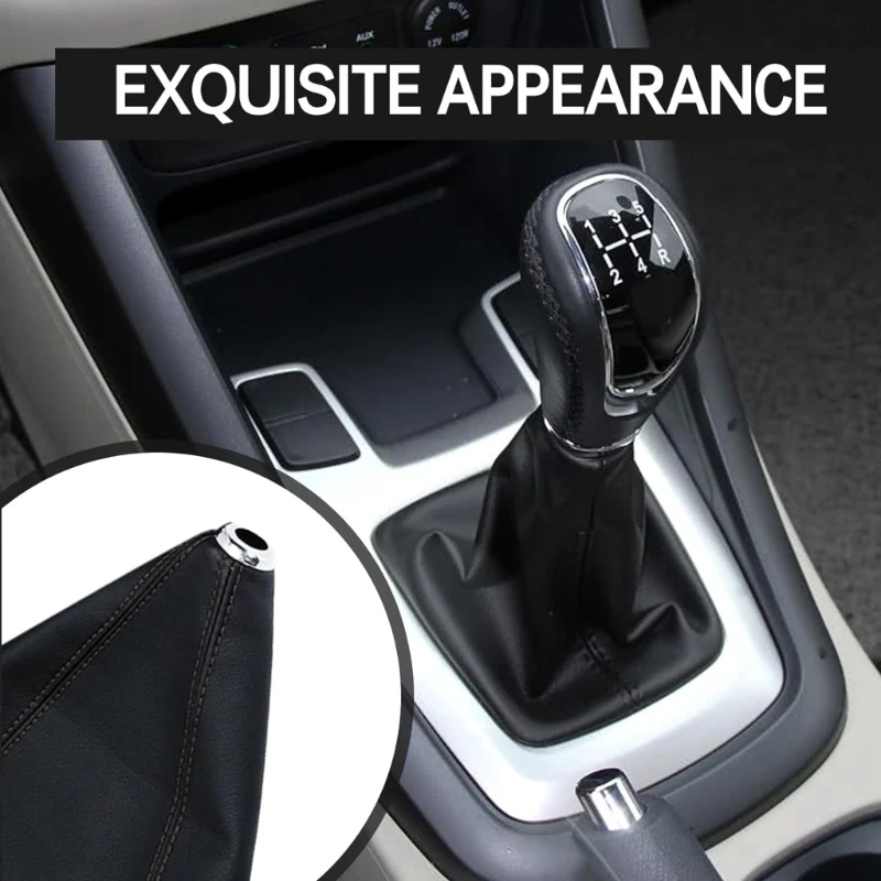 Car Gear Shift Knob Flocking Cover Universal Shifter Boot Dust Cover Suede PU Leather Waterproof GearShifter Knob Lever Cover
