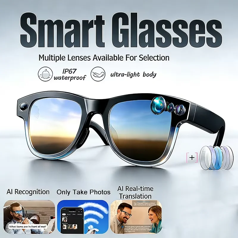 

AI glasses Photography AI Glasses 4K 500W Cam Glasses Waterproof Color-Changing No video Translation Glasses recording Call