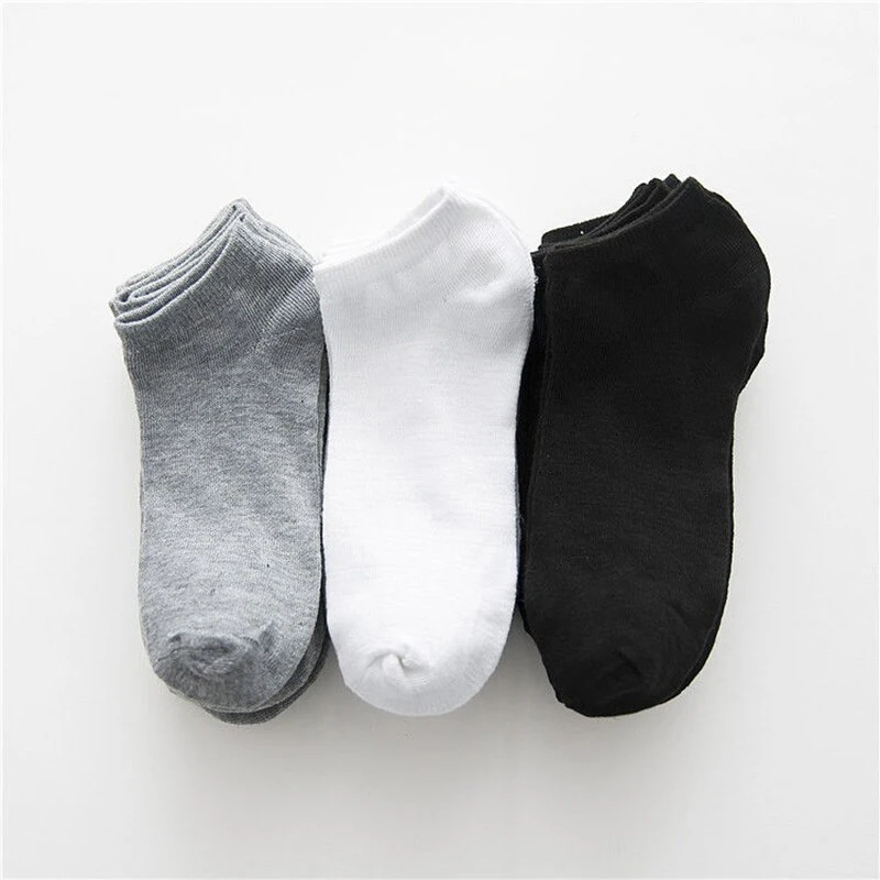 5 Pairs Women/Men Boat Socks Invisible Low Cut Silicone Non-slip Summer No-show Ankle Socks Solid Color Casual Breathable view 4