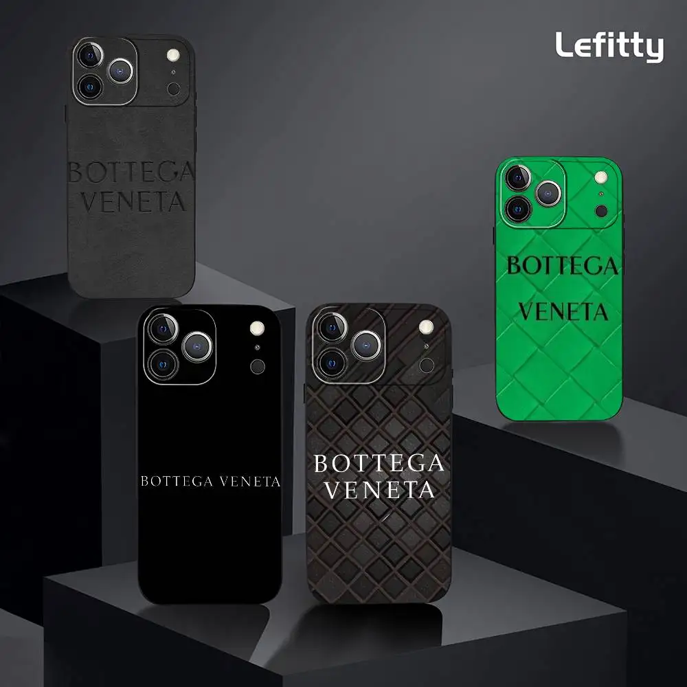 Funda de teléfono de lujo b-botga v-vaneta para iPhone 17 16 15 14 13 12 11 Pro Max Plus Mini Funda suave esmerilada negra