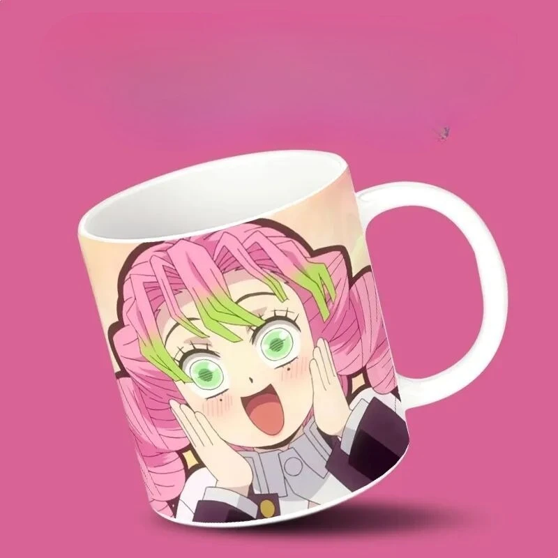 New Demon Slayer anime peripheral Kanroji ceramic mug cute cartoon high-looking girl milk coffee ceramic mug gift wholesale
