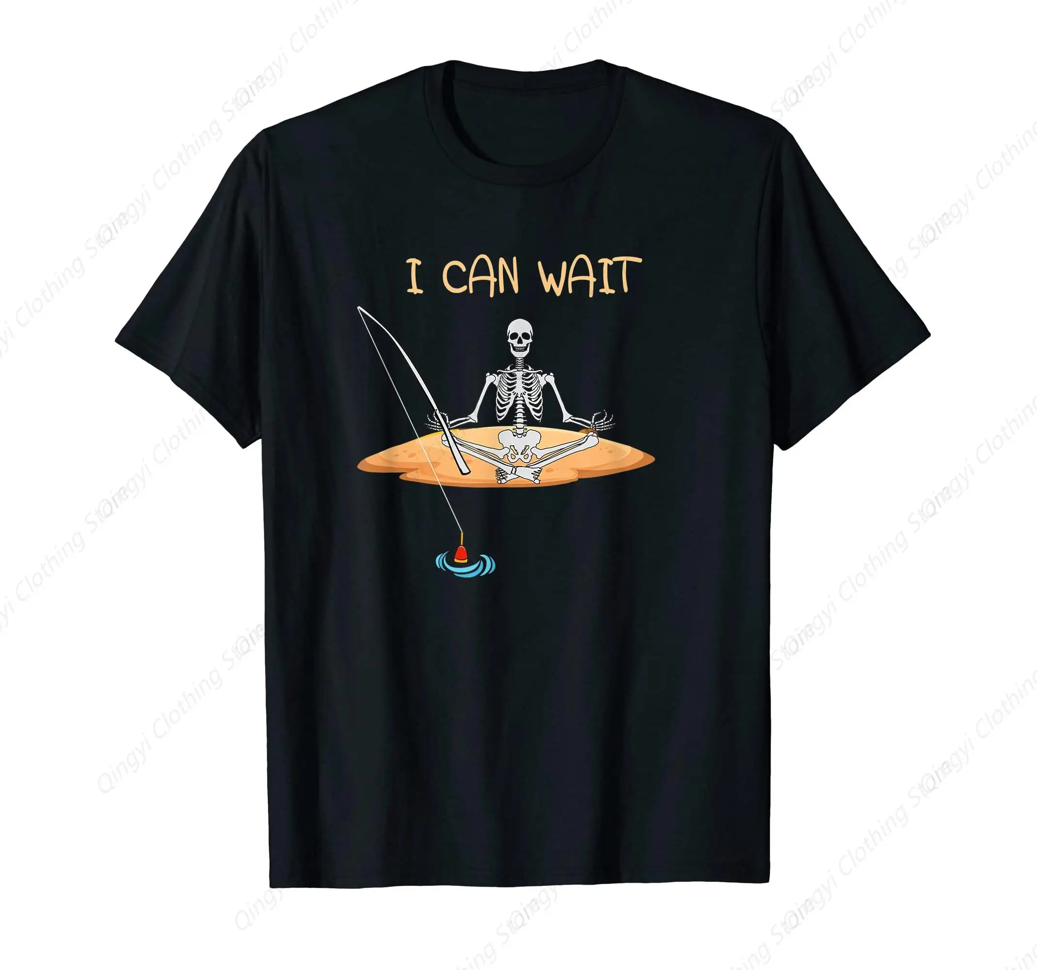

Funny Skeleton Fishing I Can Wait T-Shirt