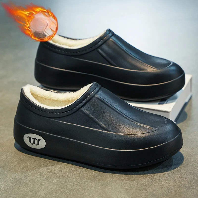 New Men's Winter Cotton Shoes Are Waterproof and Anti-slip. Chef Shoes Are Warm and Easy To Clean. Kitchen Shoes 36-44