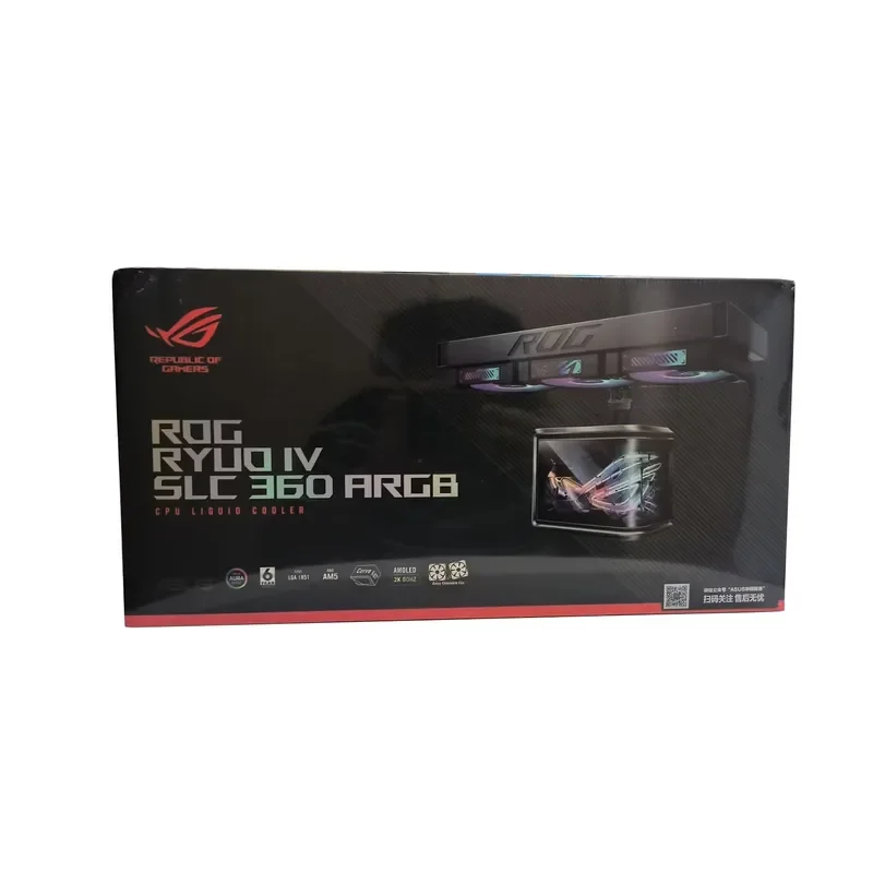 2025 New Released ROG RYUO IV SLC 360 ARGB CPU Liquid Cooler Naked Eye 3D AMOLED Screen Support LGA1700/1851 AM4 AM5