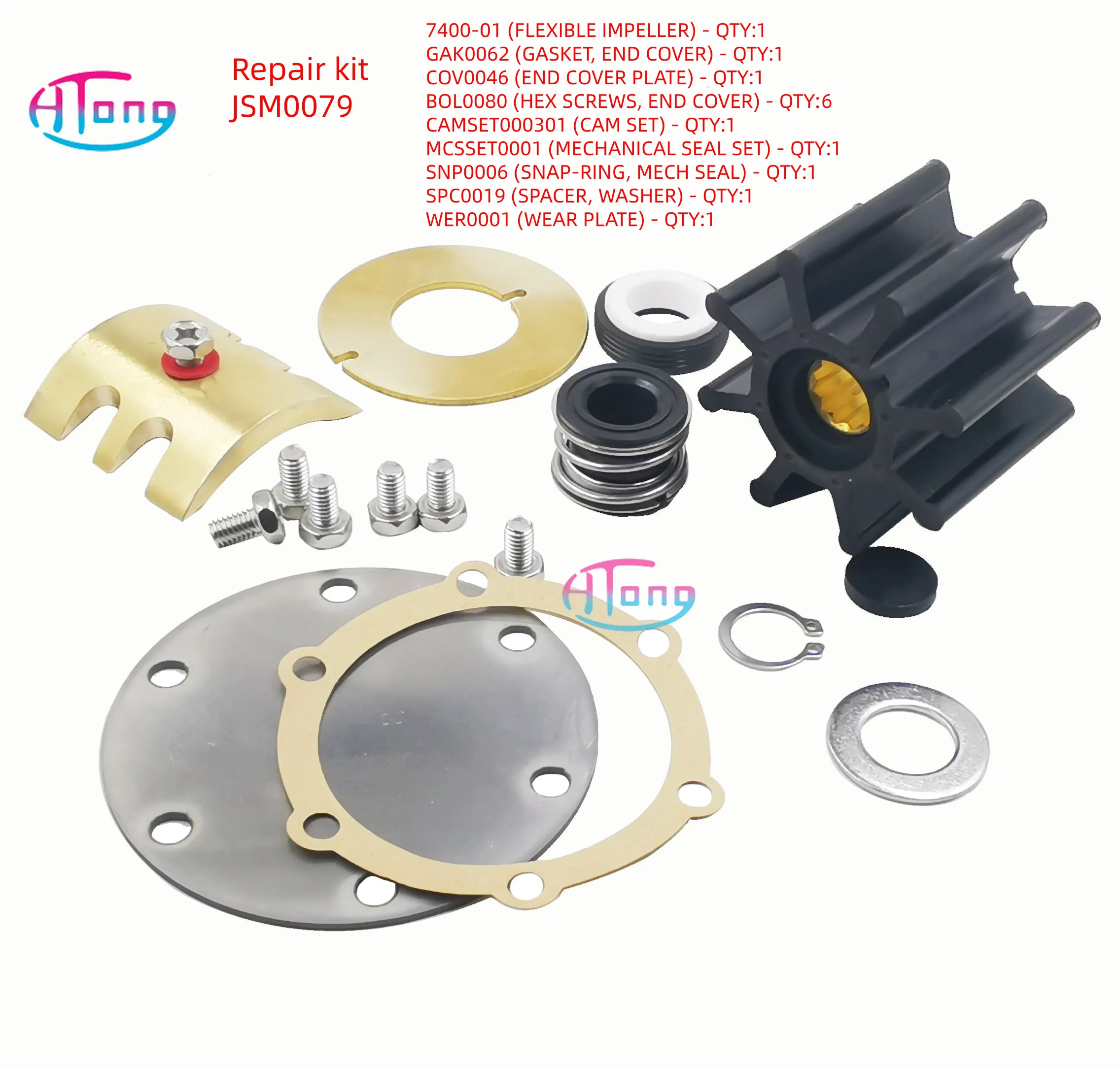JSM0079 JMP Marine  Engine Cooling Seawater Pump Minor Service Kit  JPR-VP0050D Seawater Pump 3838288 Repair Kit