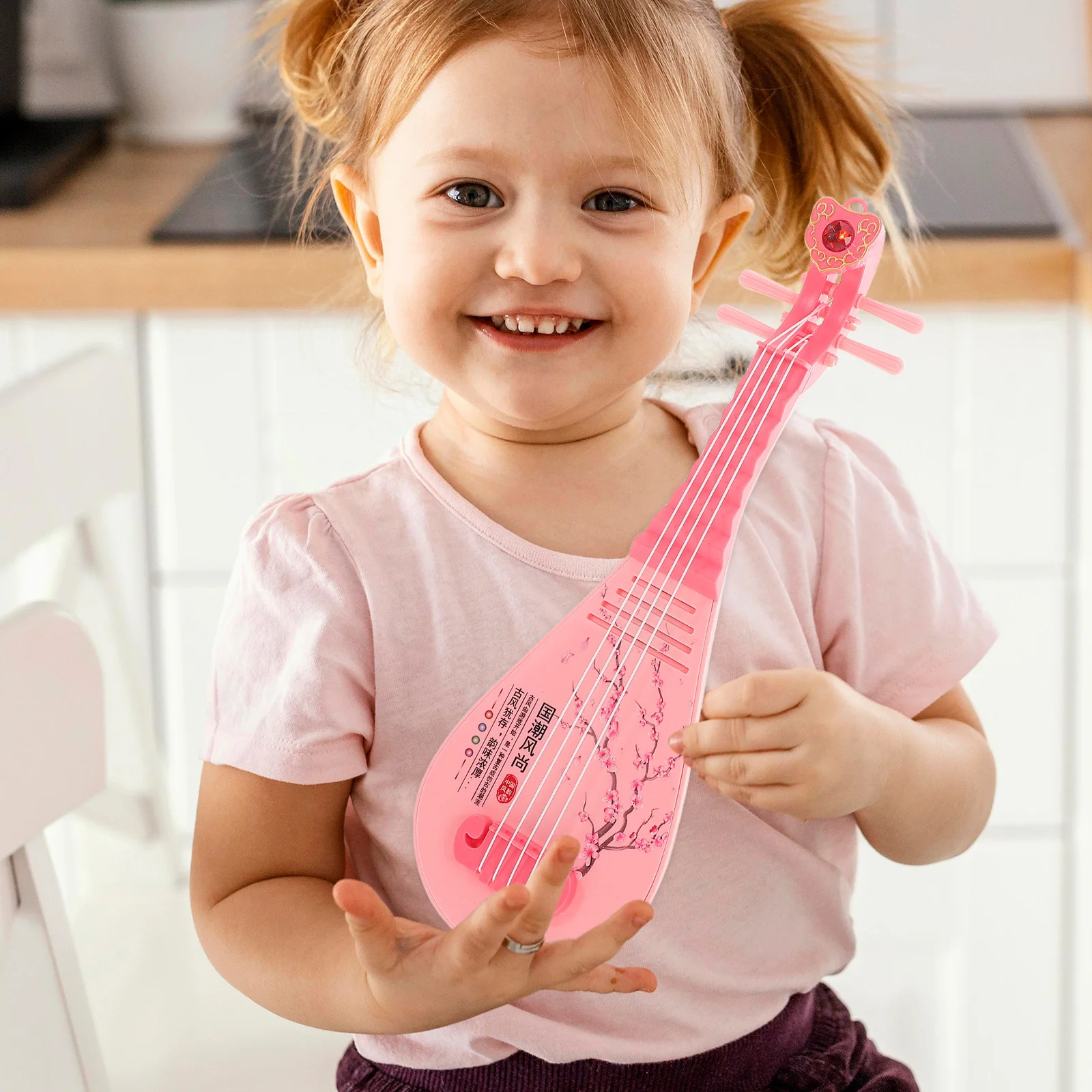

Children Playable Lute Realistic Early Education Musical Instrument with Interactive Sound Light Effects for Music Learning