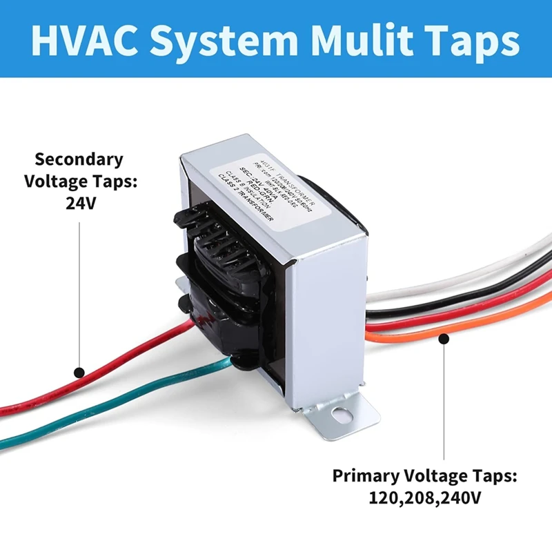 2 قطعة 24 فولت محول التحكم 40VA الرئيسي 120,208,240 فولت Aux 24 فولت استبدال فرن HVAC متعدد الحنفية 4031F PF42440 GT446