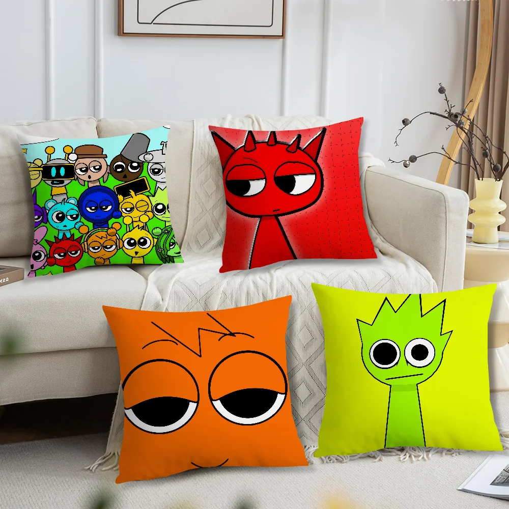 Game I-Incredibox S-Sprunki cushion cover For Pillow Printing Sofa Decoration Home Car Room Coffee Shop Office Nordic Simplicity