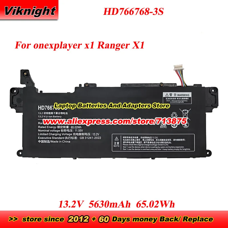 

New HD766768-3S Battery 13.2V 5630mAh 65.02Wh High-Quality Battery for onexplayer x1 Ranger X1 laptop battery