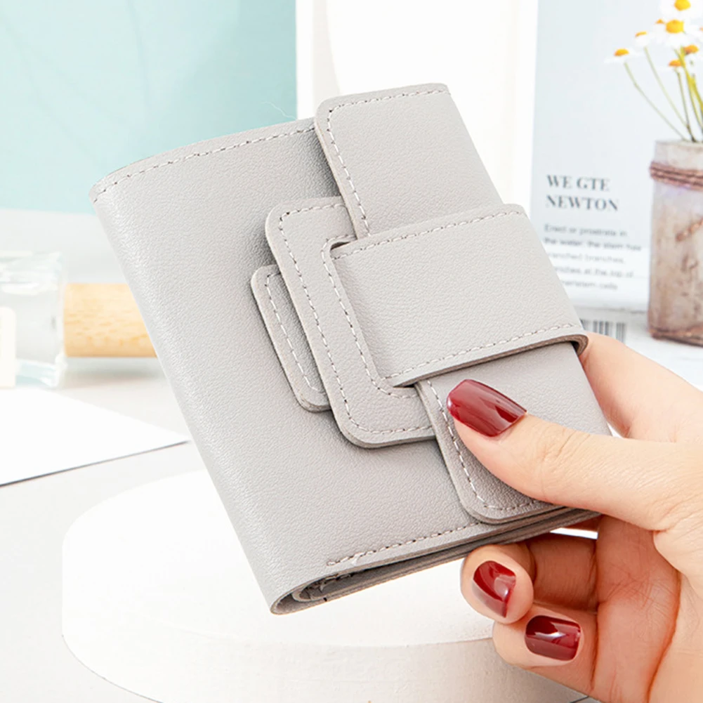 

Small PU Leather Card Bag For Women Large Capacity Multiple Slots Coin Purse For Credit Card ID Card