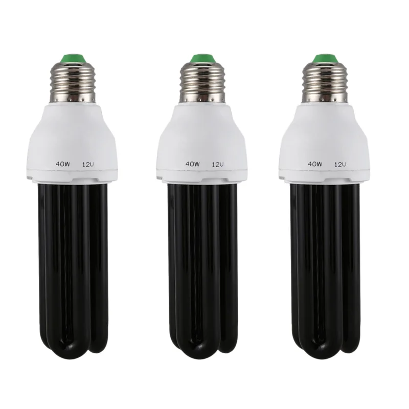 

B84B-3X E27 40W UV Ultraviolet Fluorescent Blacklight CFL Light Bulb Lamp 220V Shape:Straight Wattage Voltage:40W DC 12V