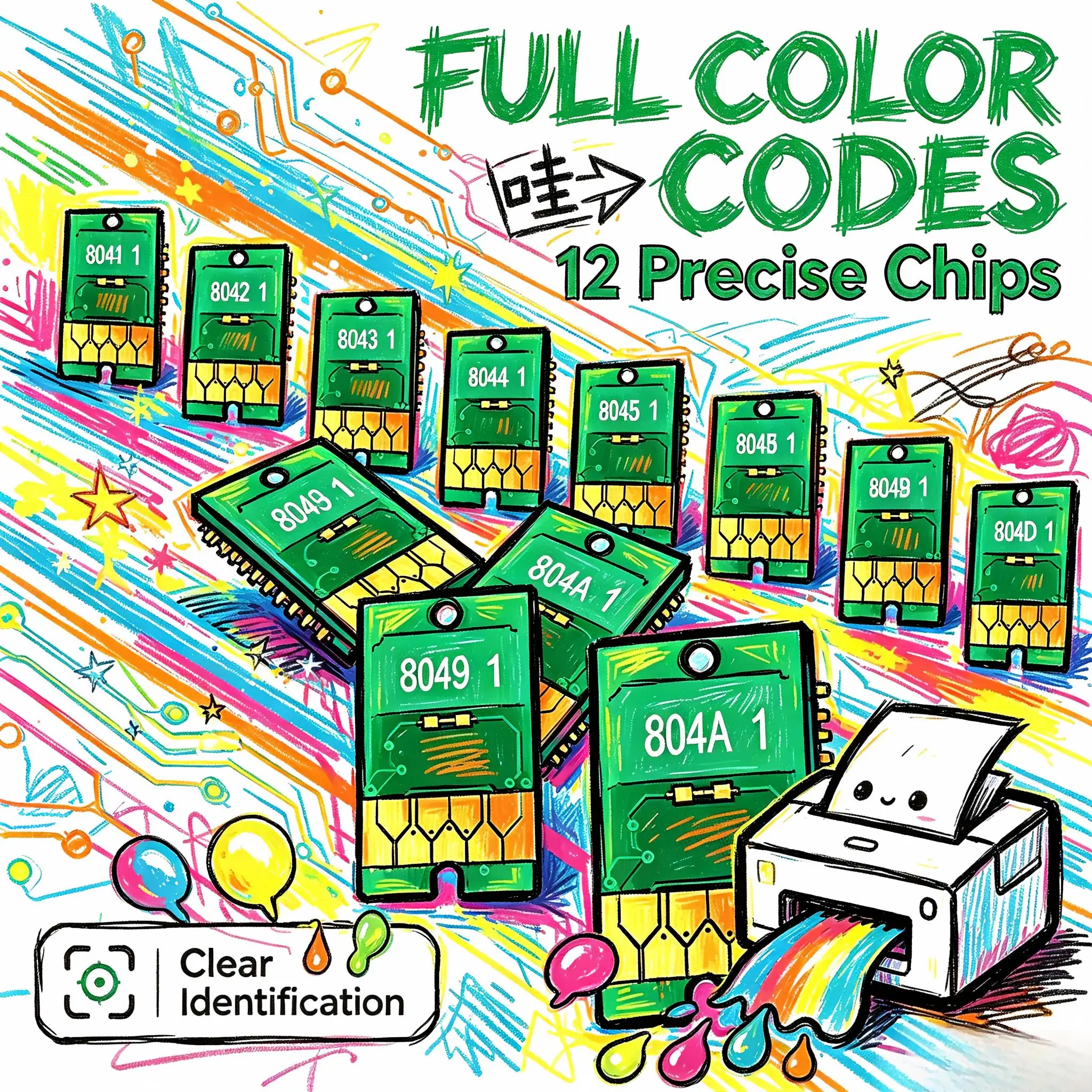 Ink Cartridges Chips 9 / 11 Colors T8041-T08049 T804A T804B Ink Chips for Epson Surecolor P6000 P8000 P7000 P9000 All Area