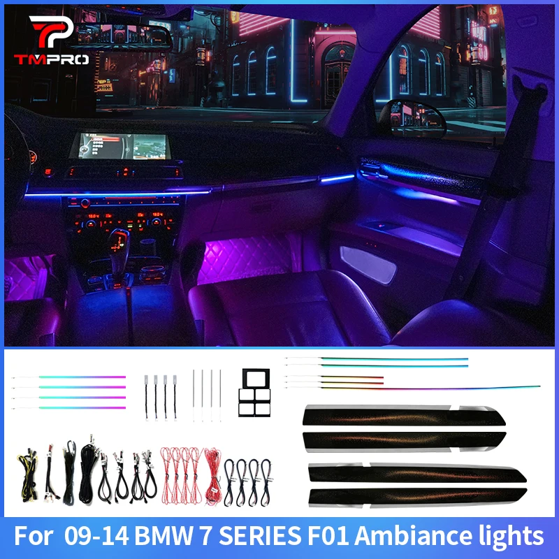 TMPRO 64 Colors LED Safety assistance systems Ambient Lighting For Bmw 7 Series F01 2009-2014 Automotive Interior Decoration