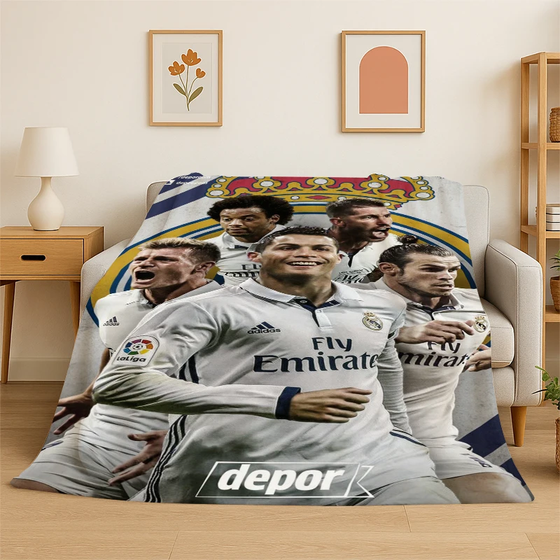 Football Star Goat R-Ronaldo CR7 Weiche Flanell-Überwurfdecke, gemütliche Decke für Bett, Couch, Sofa, Schlafzimmer, Wohnzimmer, Reisen, Camping