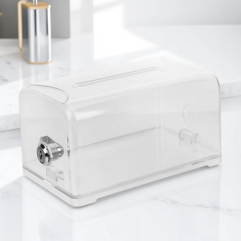 

Transparent Acrylic Business Cards Holder Sturdy Material Large Capacity Desk Storage Box Office Card Stand For Clinics Travel