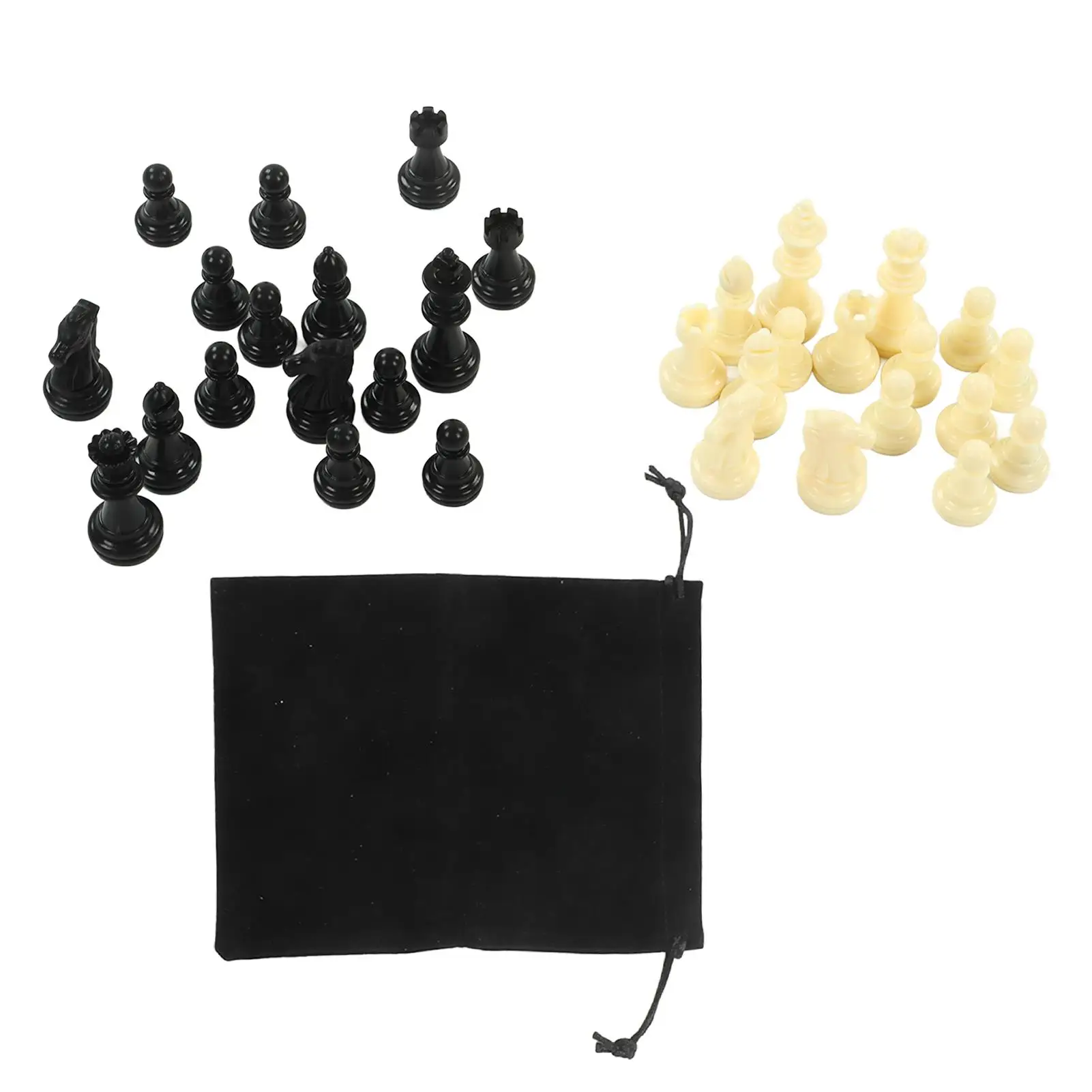 Dual Color 32-Piece for chess Set - Durable PP Plastic with Storage Bag for Easy Transport & Play