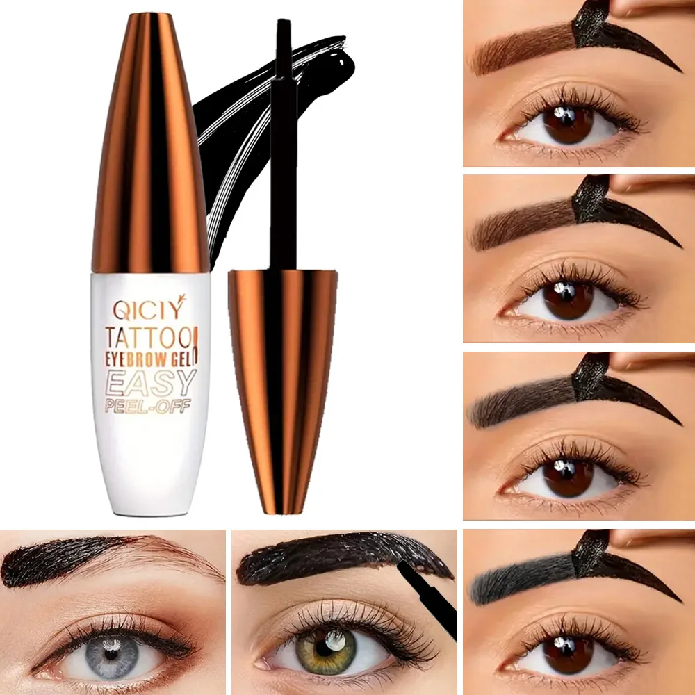 Peel-Off Tattoo Eyebrow Gel - Waterproof, Sweatproof & Smudge-Proof, Long-Lasting Natural Brow Tint for Defined Brows