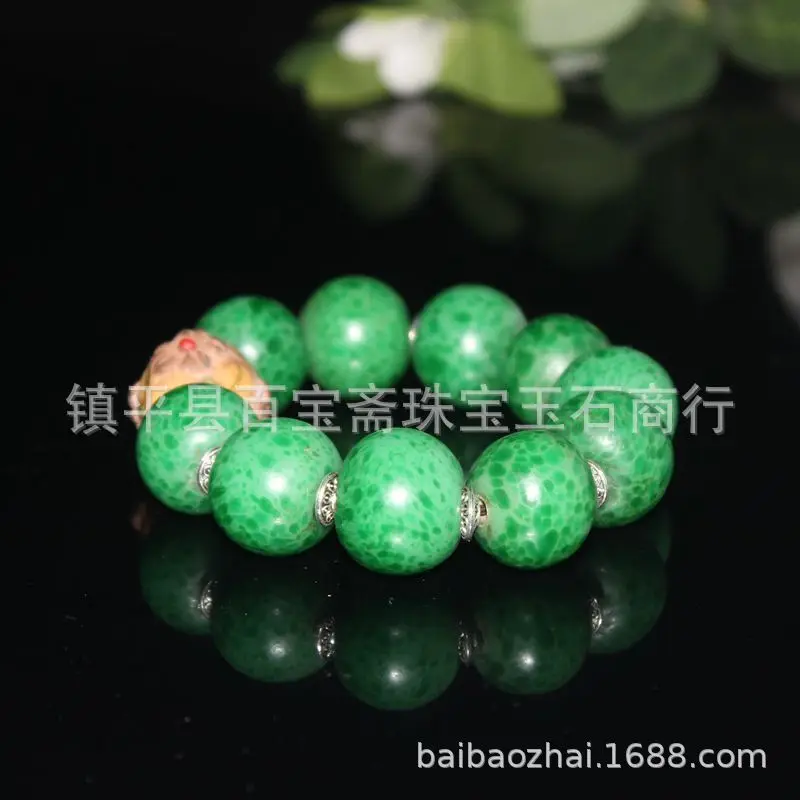 جولة خضراء مع سوار زهرة الخرز القديم سلسلة الخرز المزجج القديم #2