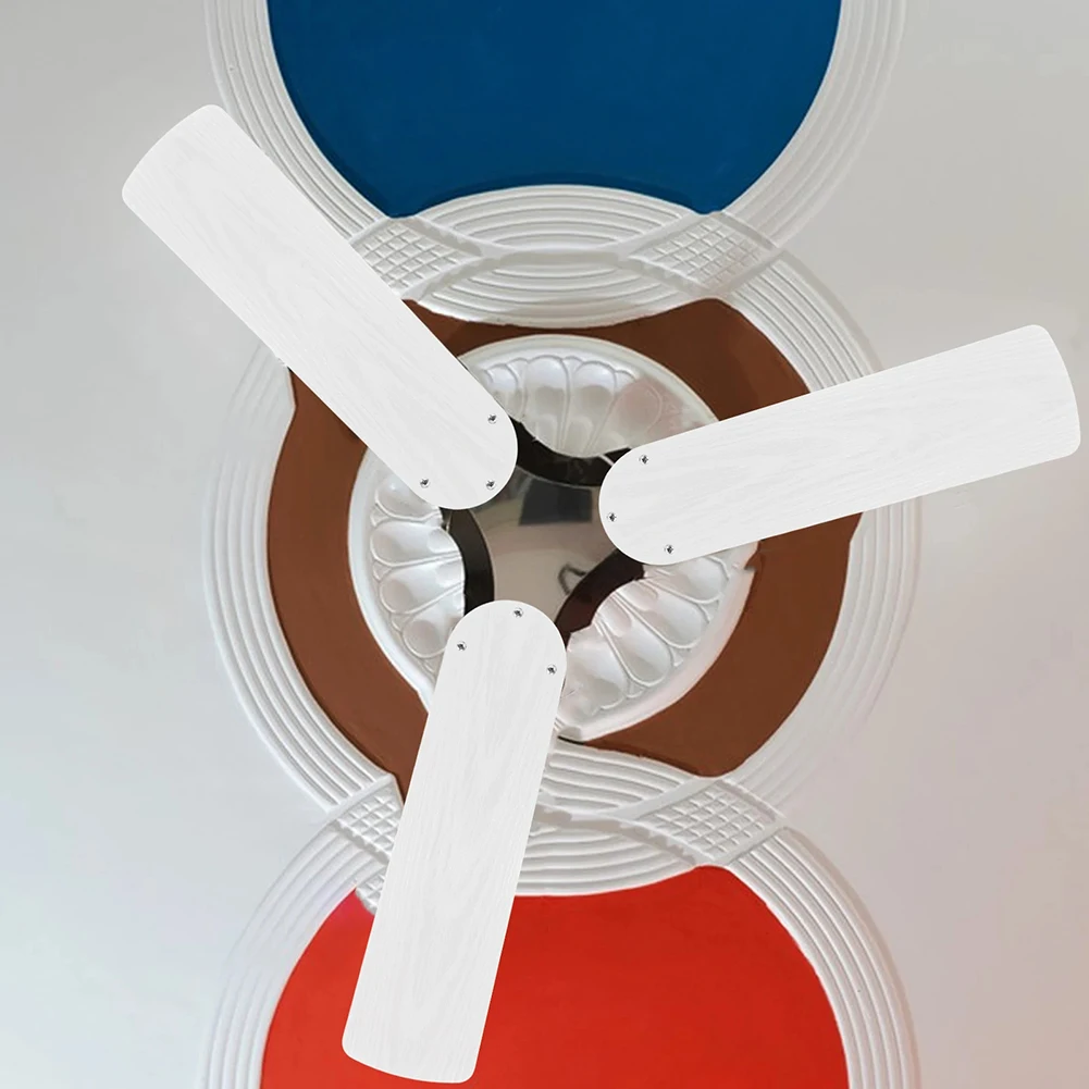 Replacement 52-inch ABS Ceiling Fan Blades Compatible with Wood Grain Models - White Black Light Yellow Dark Red