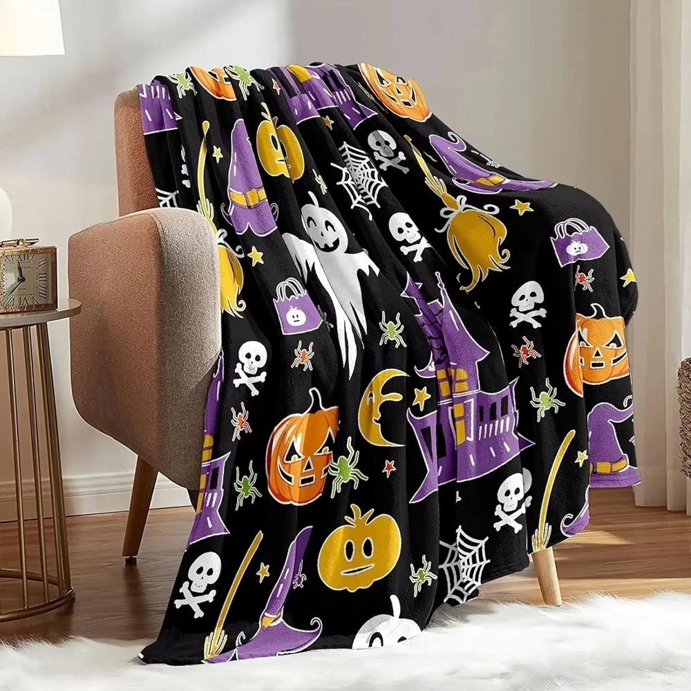 Halloween Glowing Blanket Nightlight Velvet Unicorn Nap Blankets Dinosaur Glowing Blankets Football Velvet Gifts