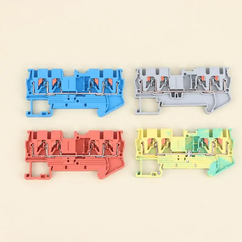 5Pcs PT2.5 QUATTRO Push-In Termin Spring Plug Cable Screwless Electrical Connector Two-in, Two-out Quick-connect Terminal Block