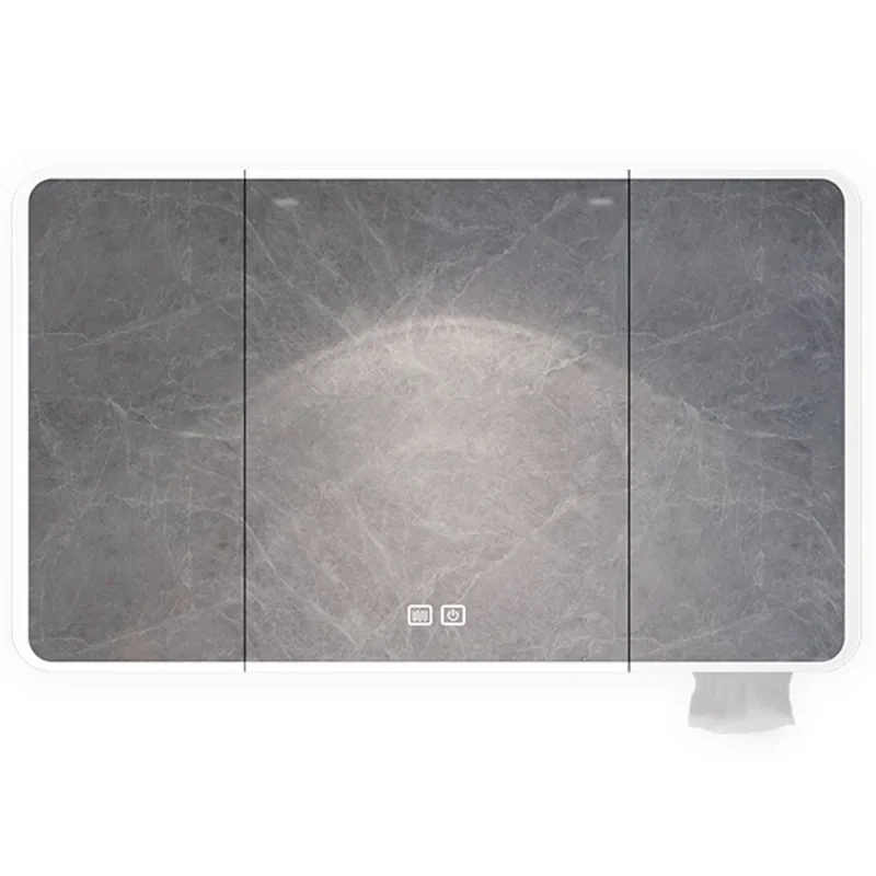 

Bathroom mirror cabinet smart separate beauty grid arc anti-collision thickened space aluminum touch