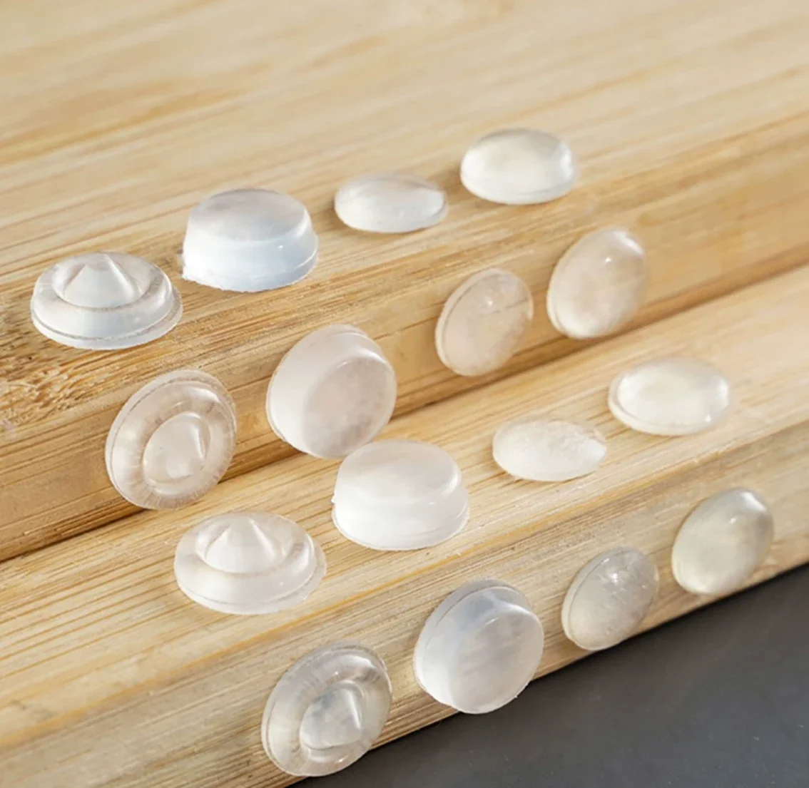 สติกเกอร์ซิลิโคนแบบมีกาวในตัว โปร่งใส ซิลิโคนเนื้อนุ่ม แผ่นกันลื่นสำหรับมือจับประตู ป้องกันการกระแทก