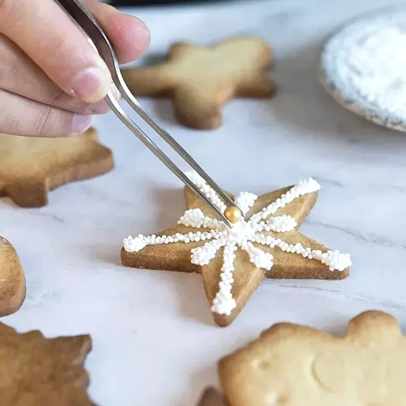 3/1 szt. Szczypce kuchenne przybory kuchenne, precyzyjne pęsety kulinarne ze stali nierdzewnej szczypce do grillowania-stylizacja żywności wystrój pieczenia — zdjęcie 3