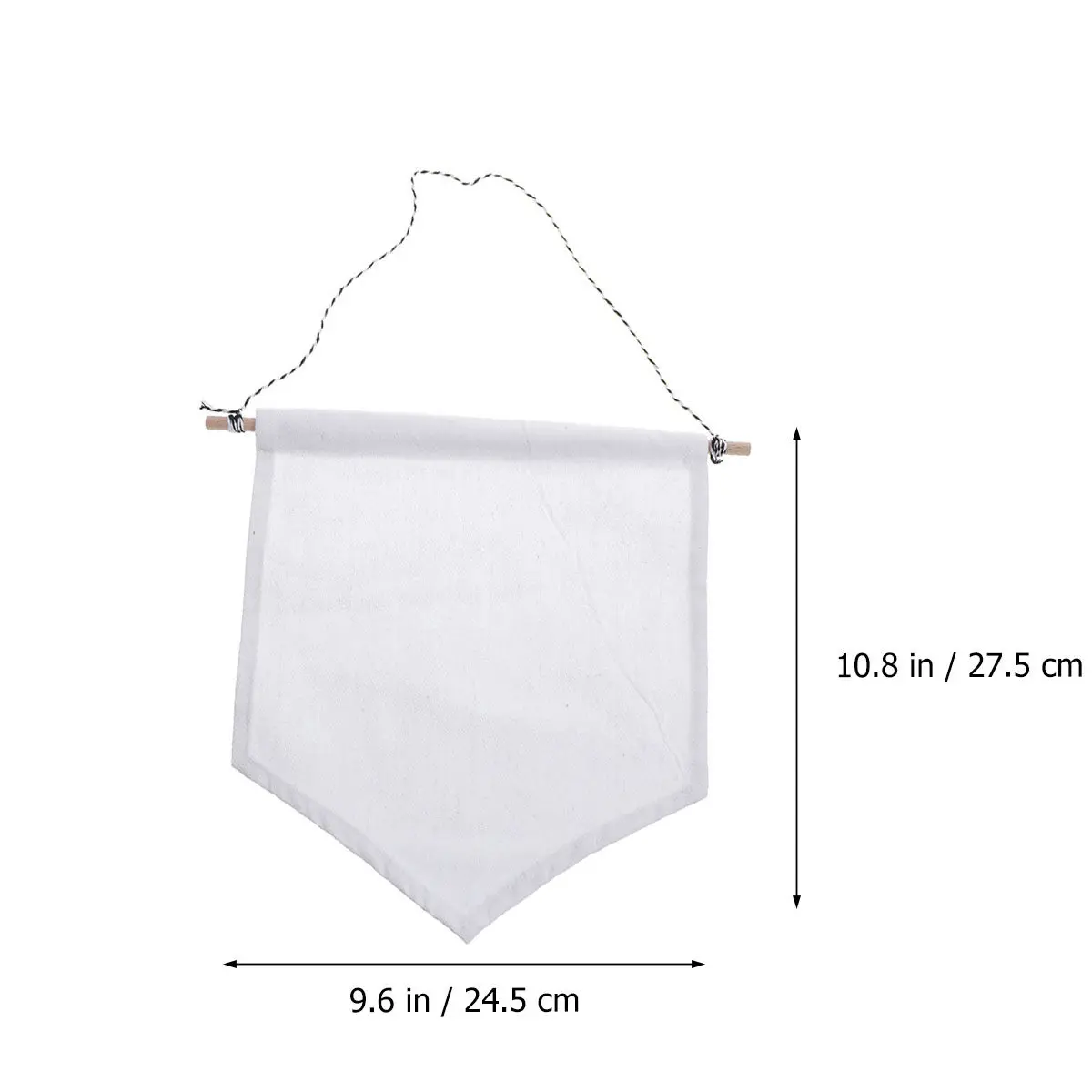 2Pcs Stylish Blank Canvas Wall Banner Pennant Flag for Pin Badge Patch Display Home Office Living Room Decor DIY Painting