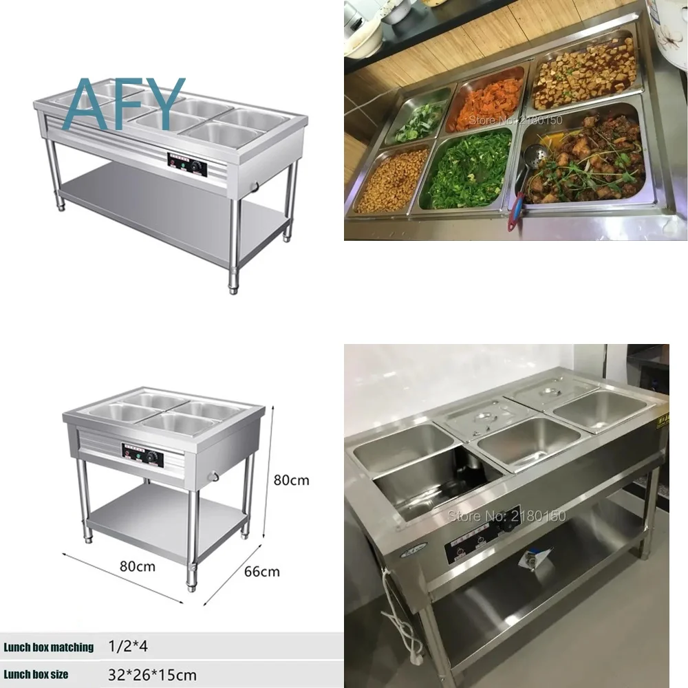 Stainless Steel Insulated Soup Warmer for Commercial Use Electric Tabletop Heating Stove with Cover Food Service Buffet