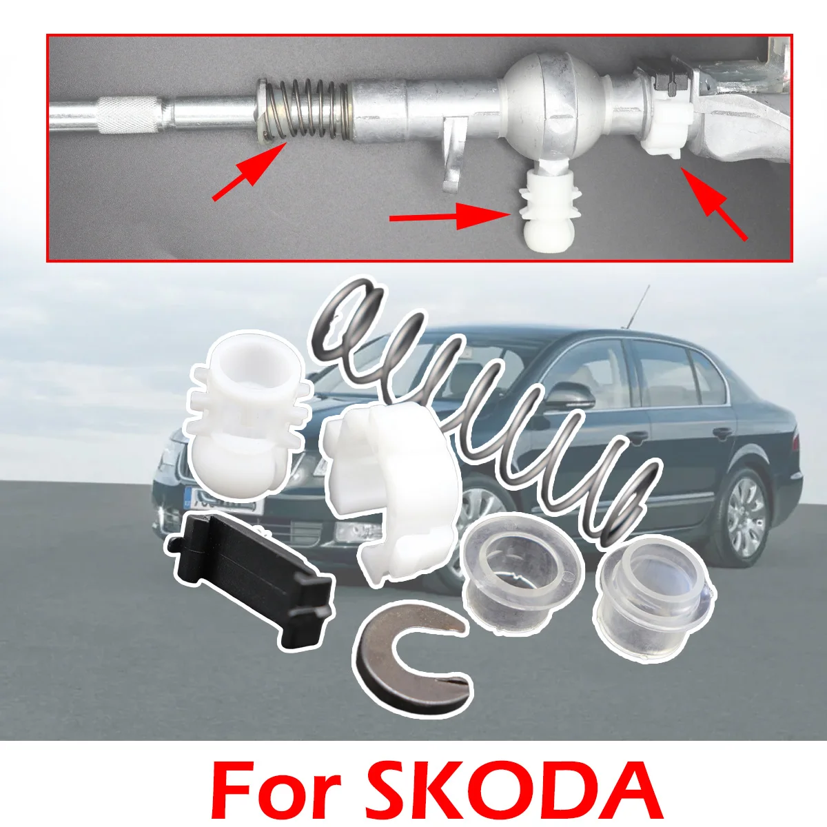 

For Skoda Octavia 1Z 2004-2013 Superb Yeti 5L Gear Shifter Selector Lever Shaft Gear Stick Spring Bushing Manual transmission