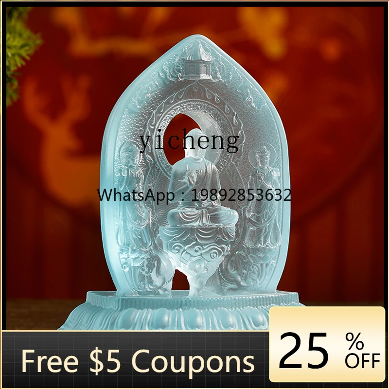 

H3-26 ancient glazed home furnishing interior ornaments Buddhist hall living room offering pure handmade decoration