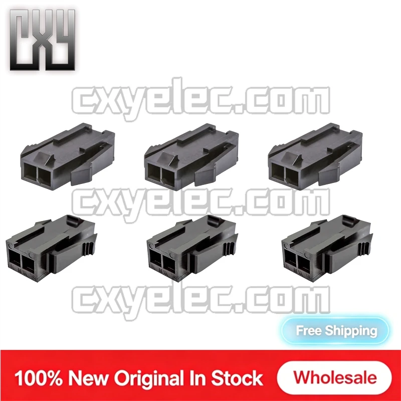 43640-0200 2Pin Male Connector Housing Only Micro-Fit 3.0 3mm Non-Waterproof Black With Lock For Car Home Appliance Power Wirin
