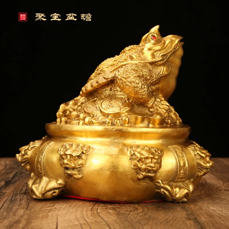 

Brass Golden Toad Ornaments Cornucopia Toad Ingot Golden Cicada Three-Footed Toad Shop Opening Gifts Copper Ware