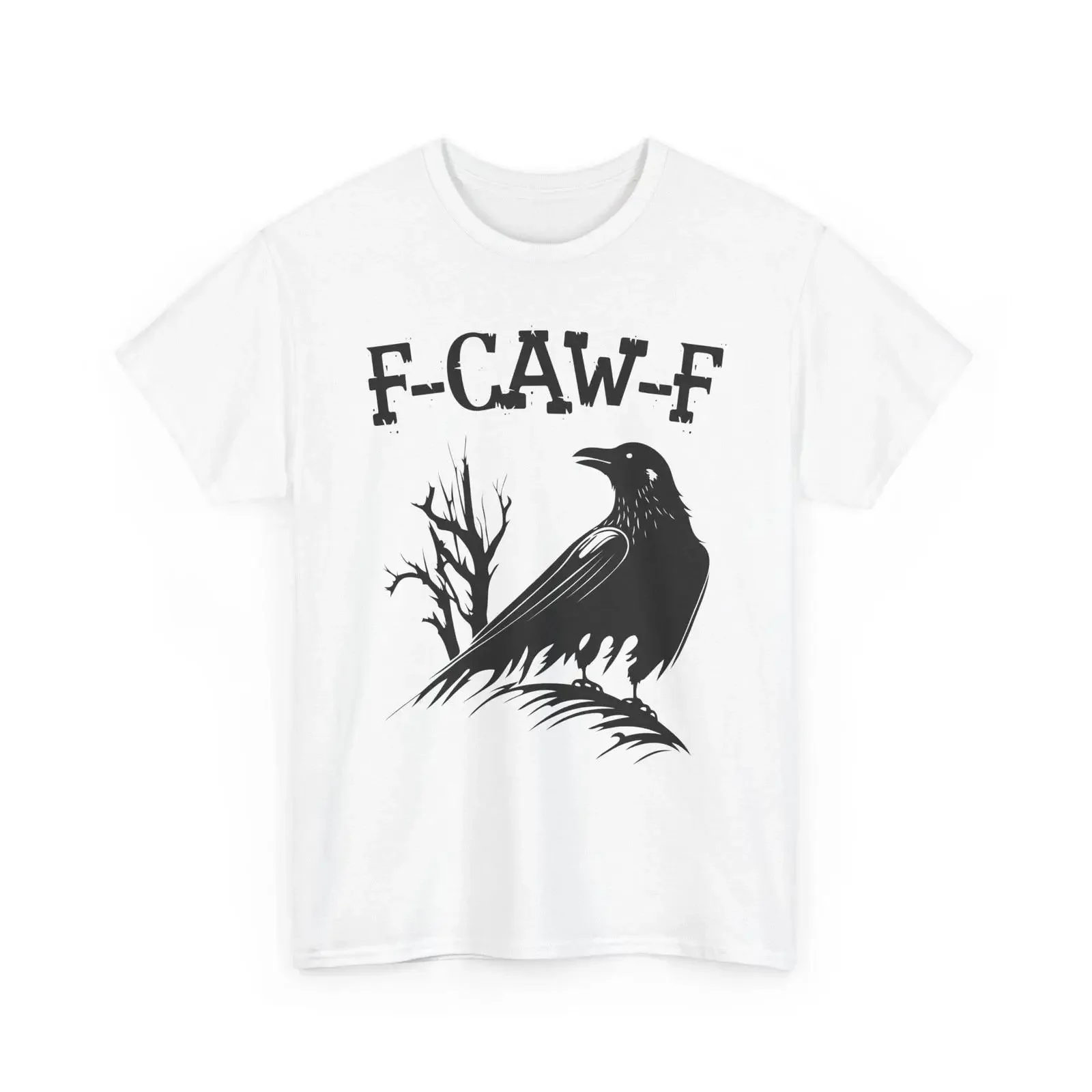 Funny F CAW Chicken T Shirt Rude FCAWF Crow Humor vintage Washed Slightly Stretched graphic designer clothes Casual fashion
