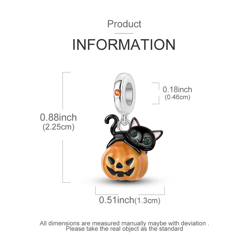 925 Sterling Silber Halloween Charms Perlen Skelett Kürbis Kutsche Hexe Herz Anhänger Passend für Armband Frauen DIY Schmuck Geschenke – Detail 38