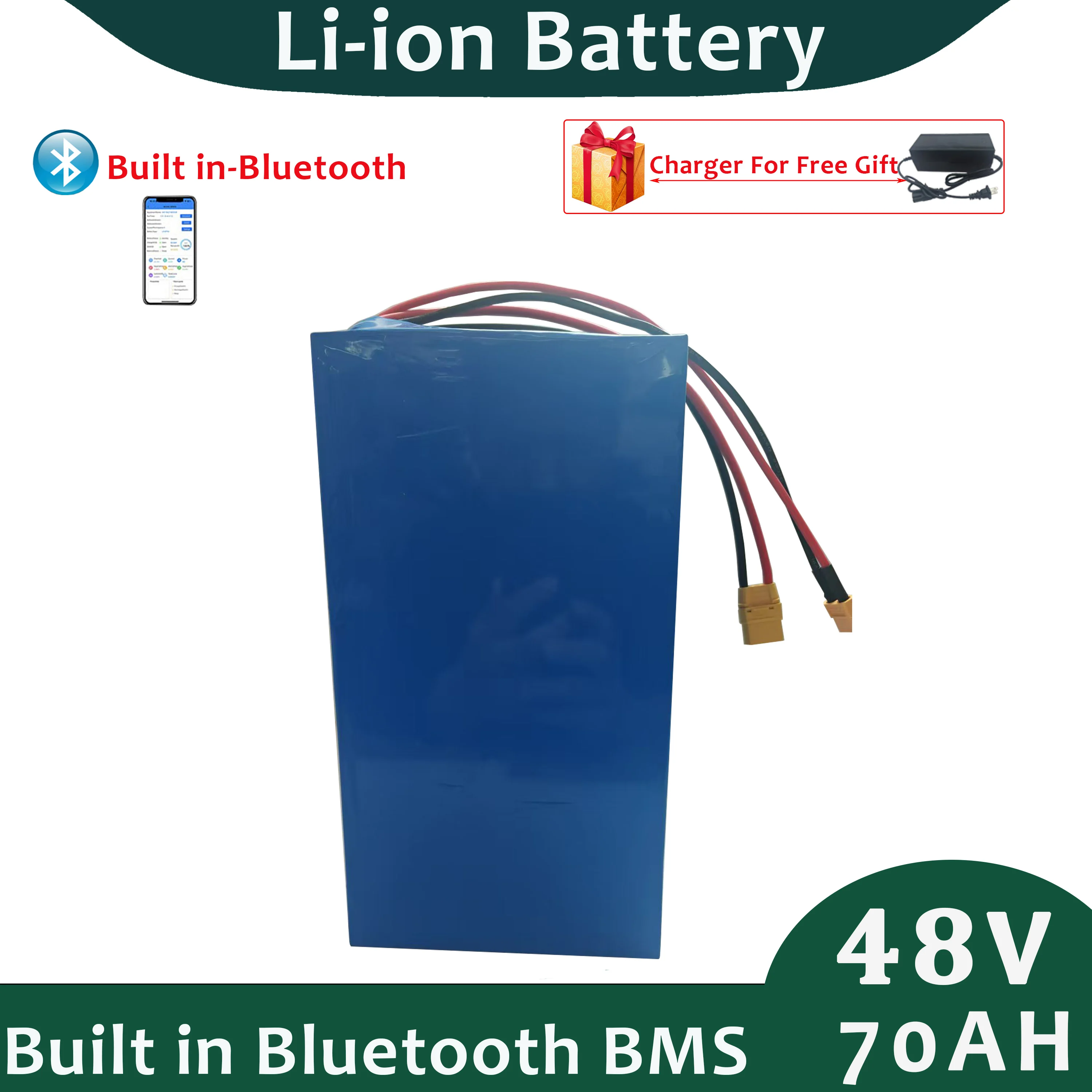 

Battery Pack Built in BMS 48V 70Ah Lithium Ion Battery Perfect for E-Scooter