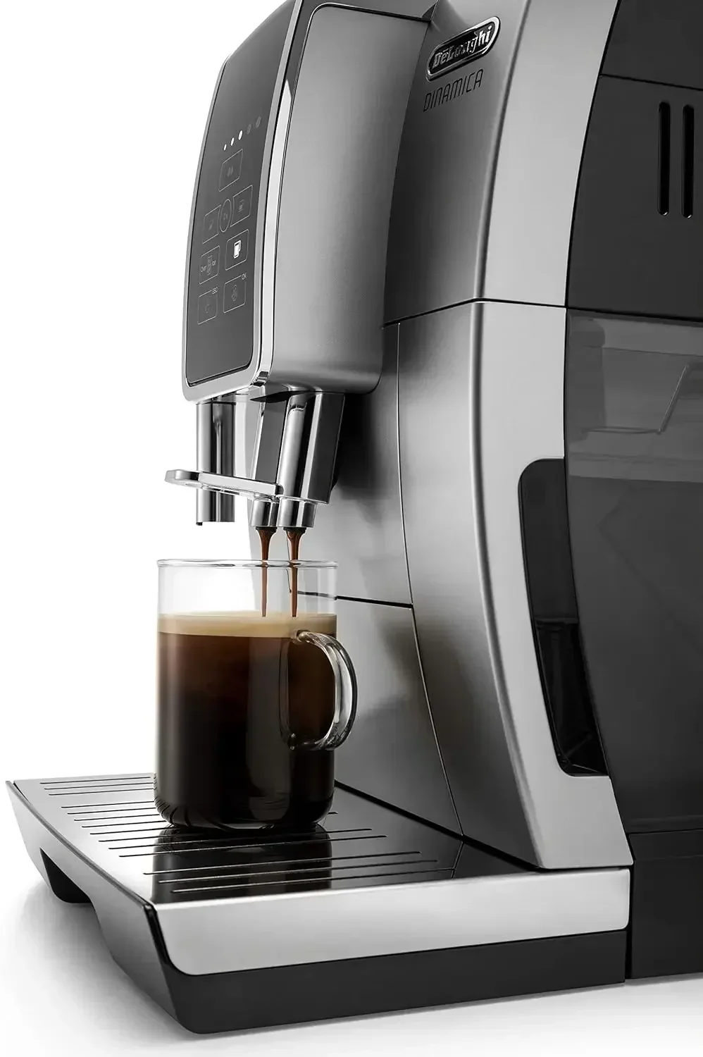 De'Longhi America Dinamica Fully Automatic Coffee and Espresso Machine with Premium Adjustable Frother, Stainless Steel,