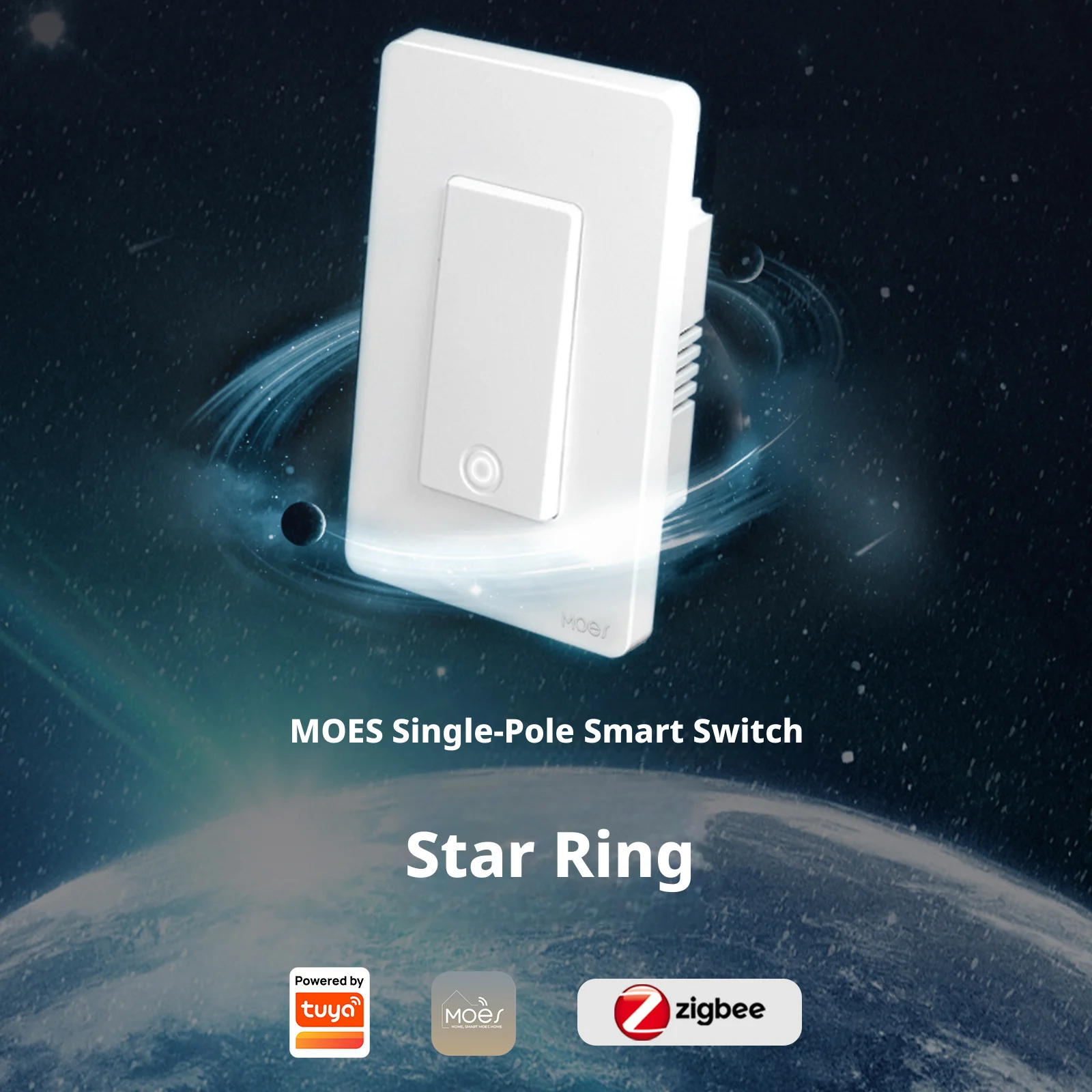 Shineknot Tuya Smart Home Zigbee Button Switch Single Zero Fire Universal App Timed Voice Remote Control Smart Switch