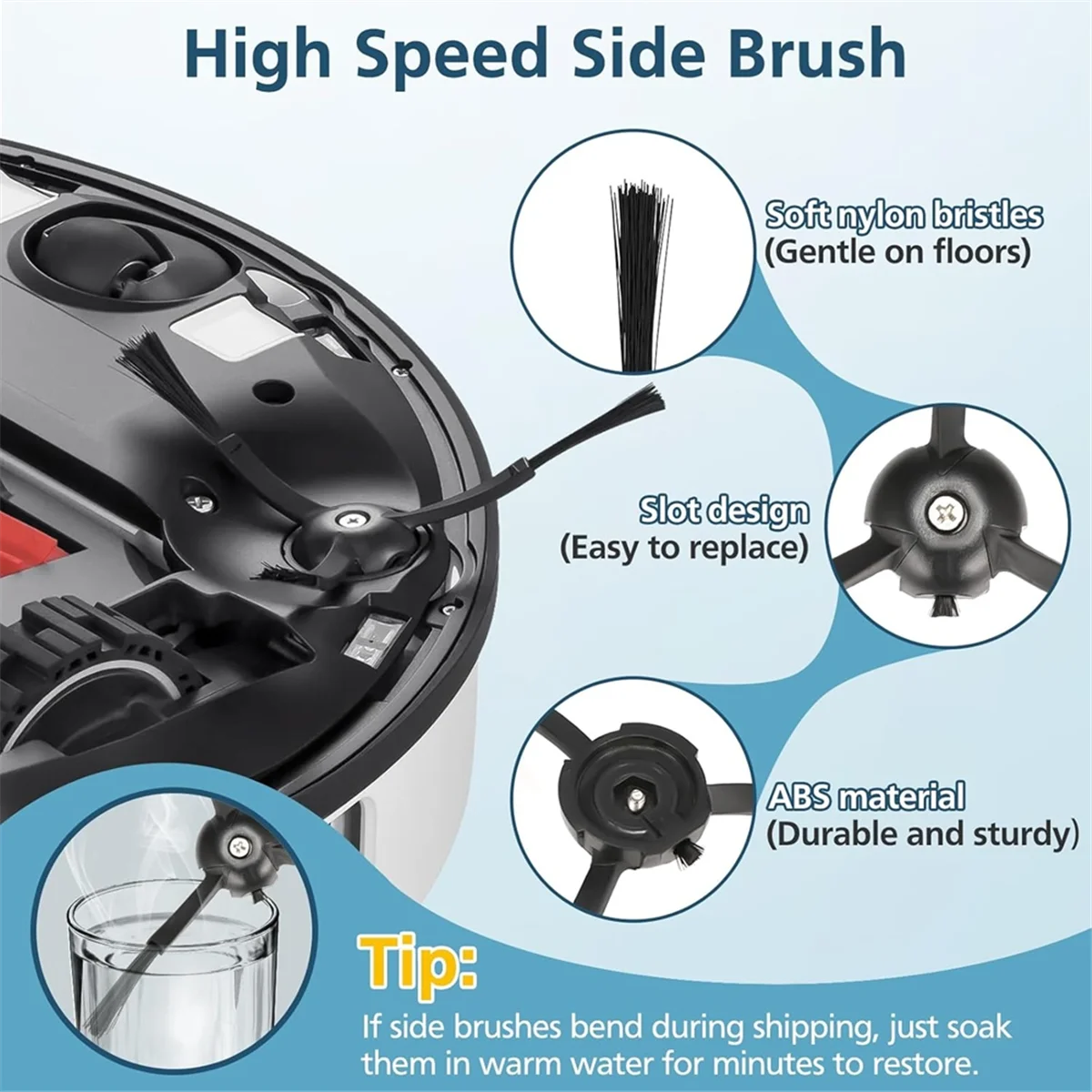 Kit de accesorios de EQAZ-24PCS para Roborock S8 Max/MaxV Ultra Robot aspirador cepillos laterales principales filtros fregonas bolsas de polvo fregona de borde