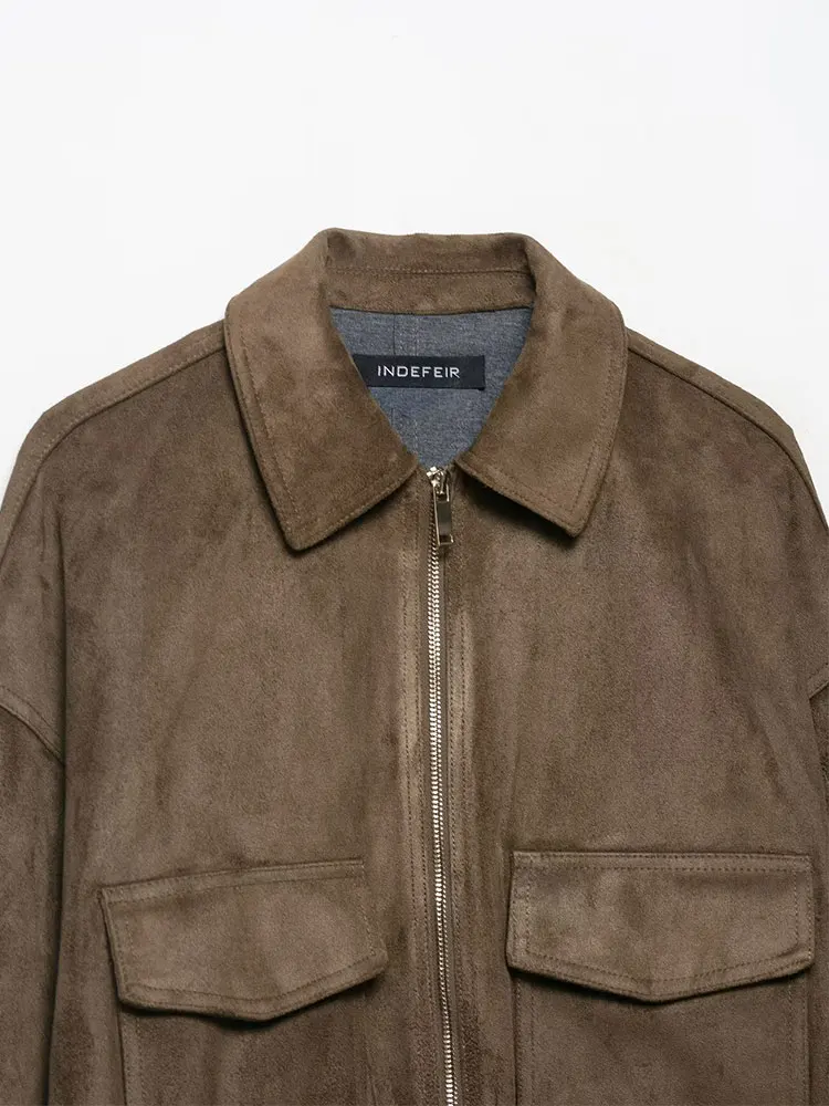 

NLZGMSJ повседневные шикарные женские однотонные куртки с длинными рукавами и карманами на молнии, пальто, новая мода, осень 2024, праздничные женские пальто