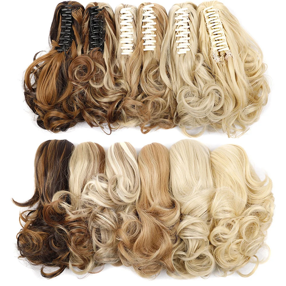 Synthetic High Temperature Resistant 12 Inch Daily Wear Easy to Wear Fashionable Wave Grab-Clip Ponytail Wig