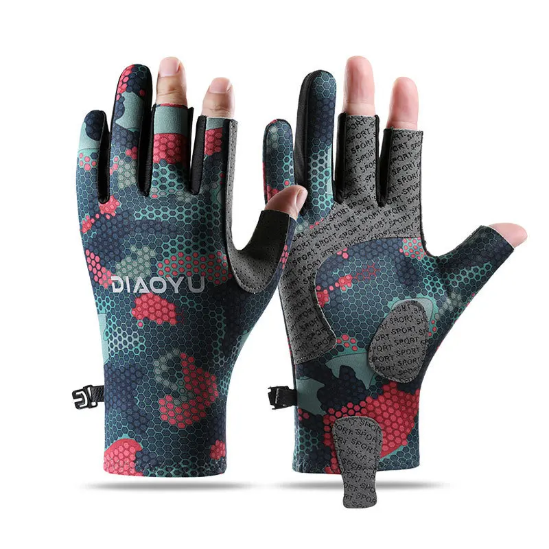 Men and Women Fishing Gloves Non Slip Anti Friction Breathable Outdoor Sports Sun Protection Lightweight Durable Tackle Gear