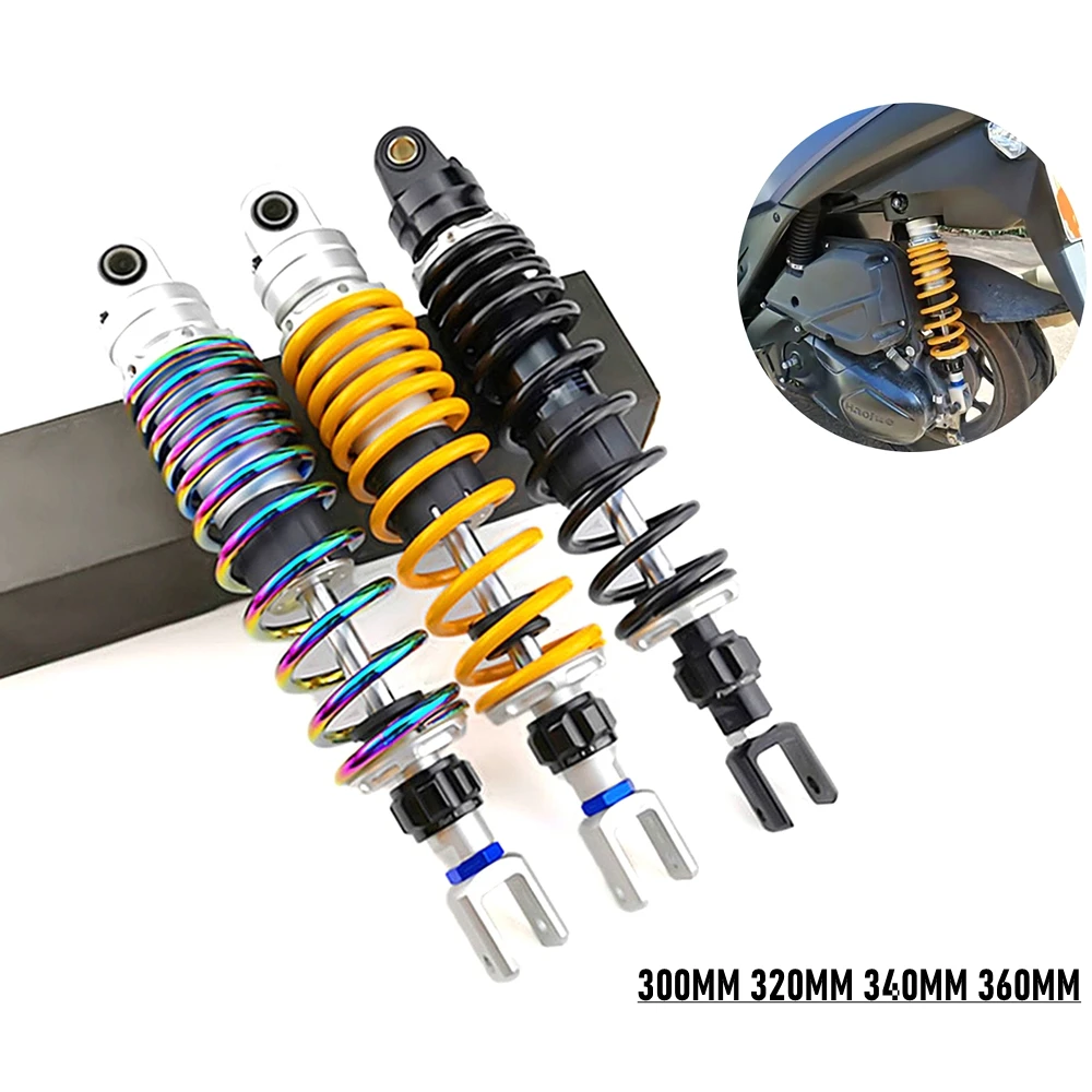 1Pcs 300mm to 360mm Motorcycle Air Rear Shock Absorber Damping Adjustable For Honda Suzuki Kawasaki Yamaha FORCE JOG RSZ NIU