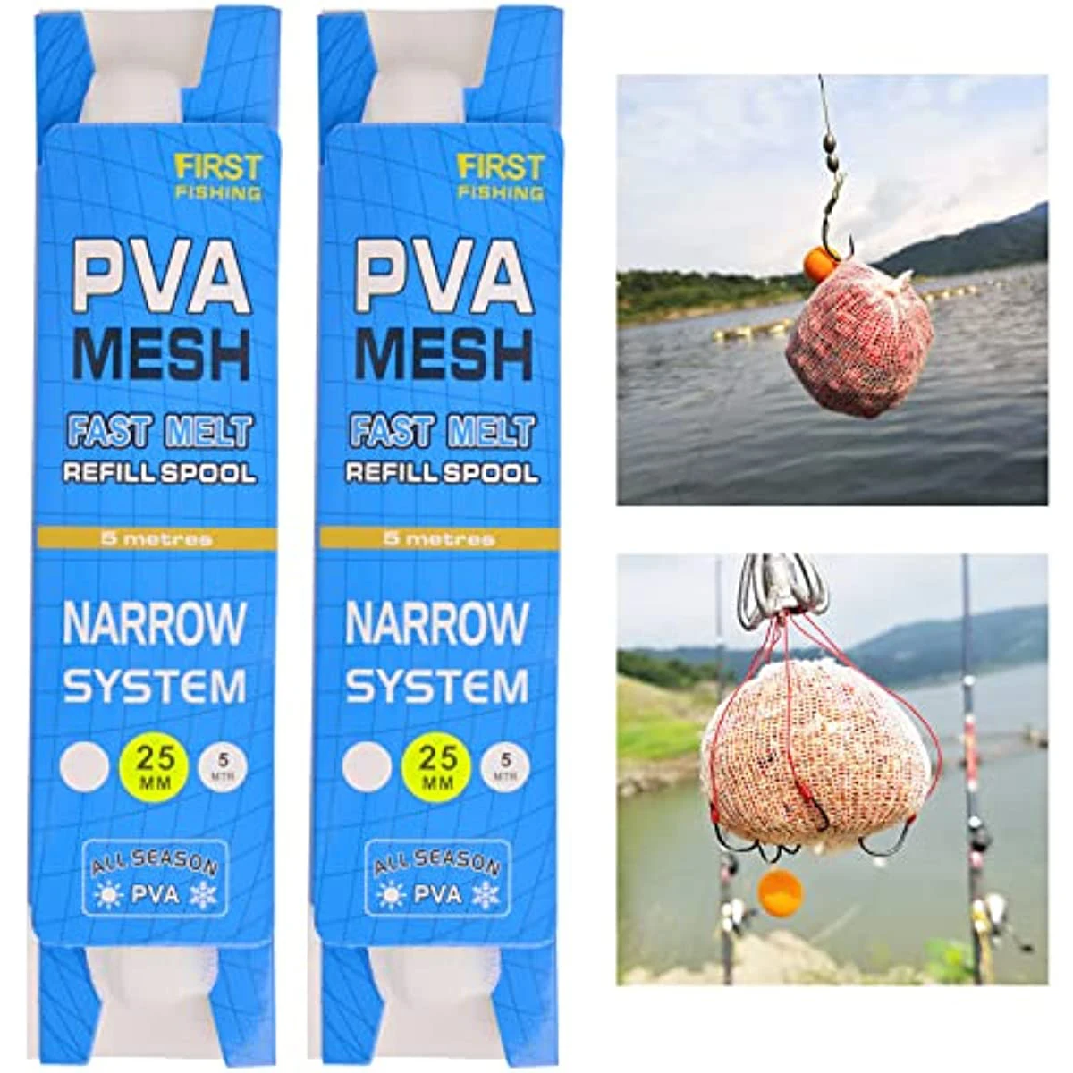 2Packs 5M fishing feeders PVA Bags Water Dissolving Nets Carp Fishing Hair rig Refill bait PVA mesh Carp rigs Accessories Tackle